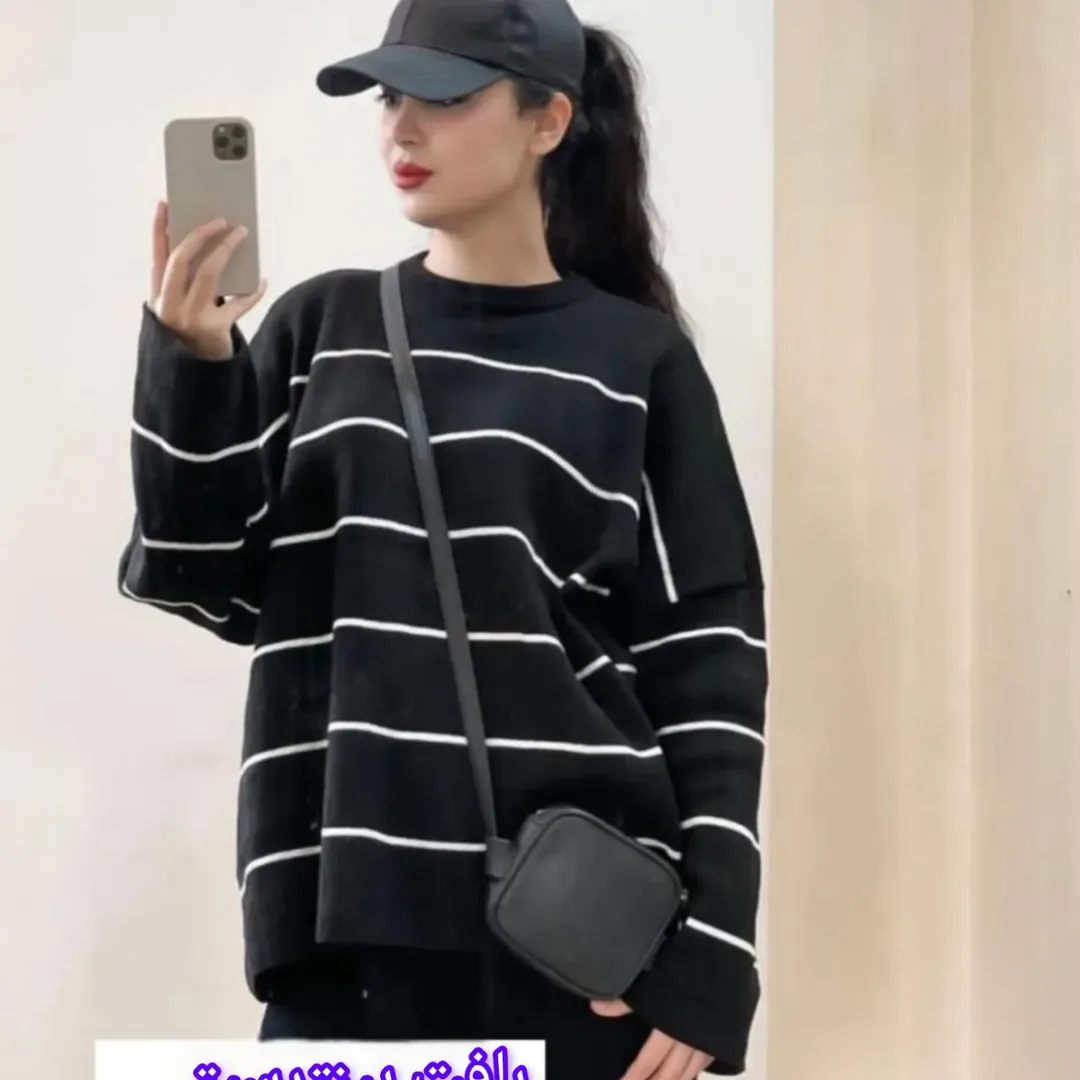 بافت پینترسیتی پاییزی مشکی تک‌رنگ سایز ۴۶